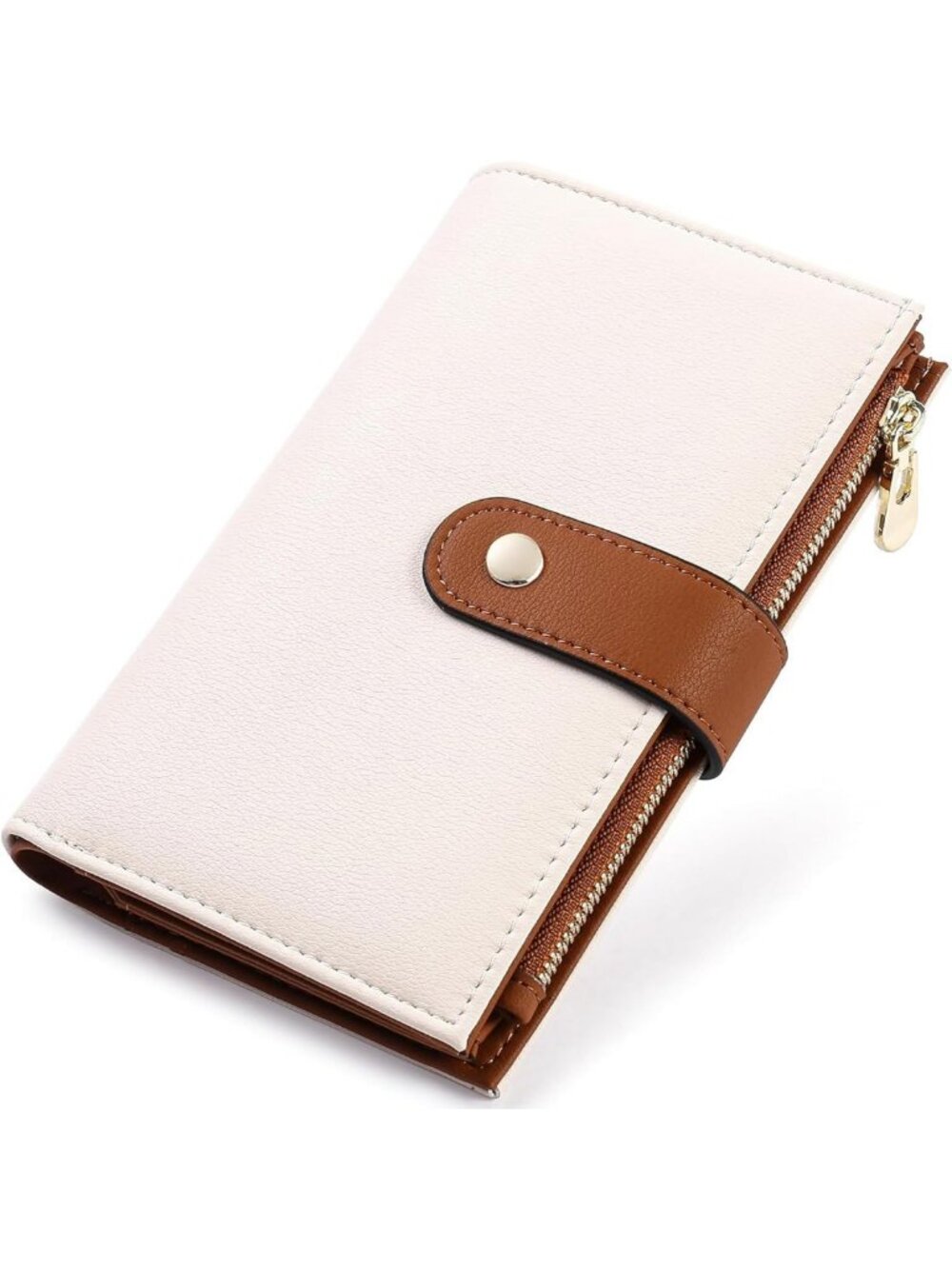RFID Blocking Leather Trifold Wallet | Travel Clutch with Card & Passport Holder